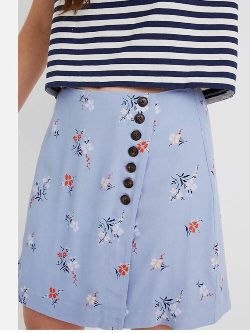 Madewell Mini Skirt Blue Aloha Floral Size 12
